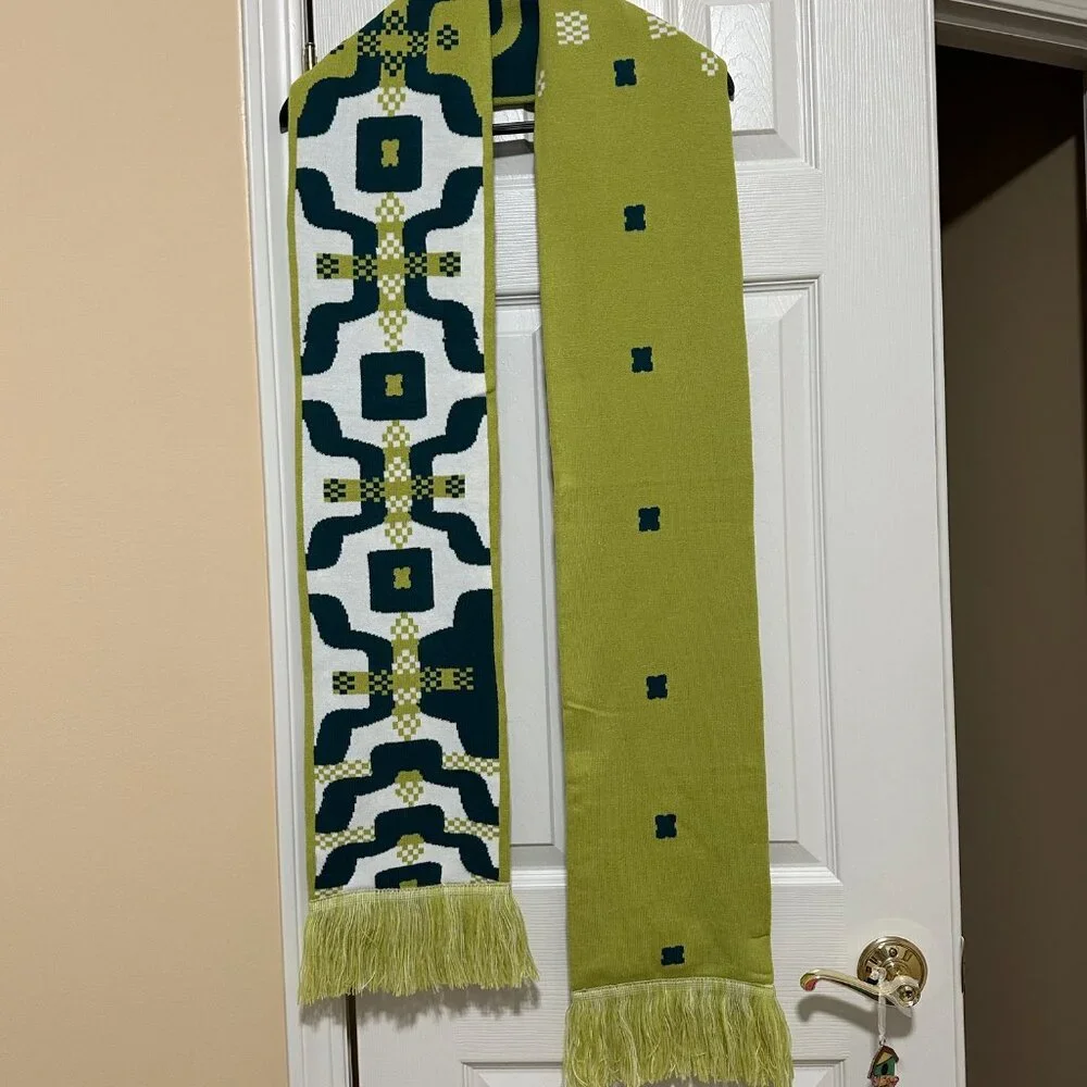 NWT free people movement Big League Reversible Scarf in Honeydew/Chartreuse